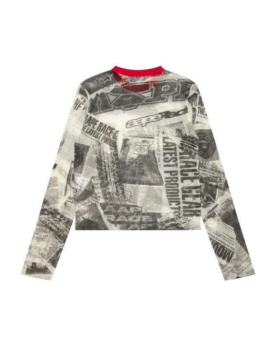 ايه ايه بي إي AAPEUNVS mesh graphic long sleeve tee